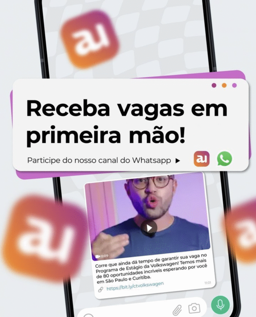 Receba vagas em primeira mão pelo Whatsapp! 